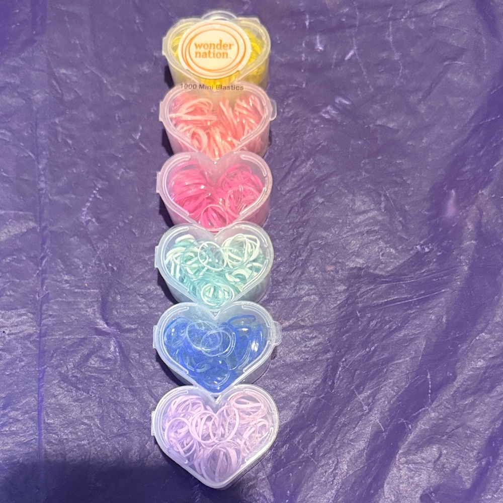Wonder Nation Heart-Shaped Hair Elastics Set